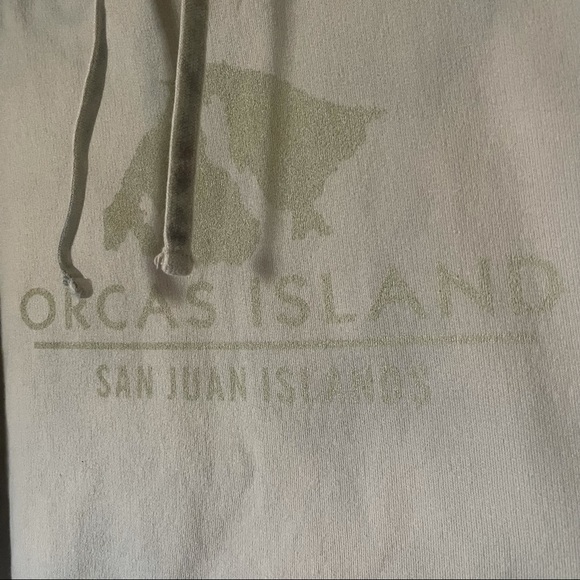 Hand dyed bleached Orcas Island San Juan islands oversized hoodie sweatshirt - Picture 3 of 15